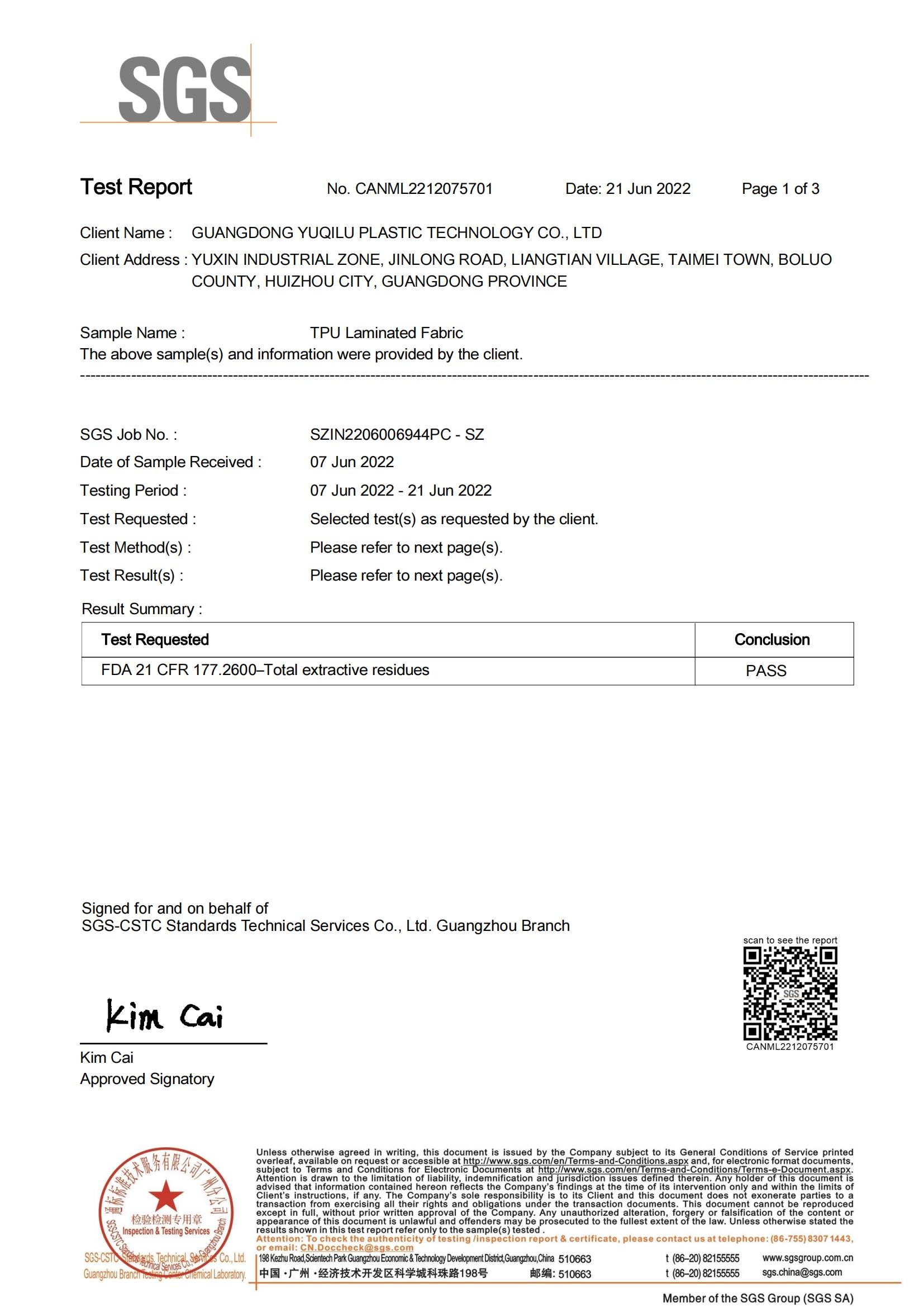 China Dongguan Miren outdoor products Co., Ltd Certificaten